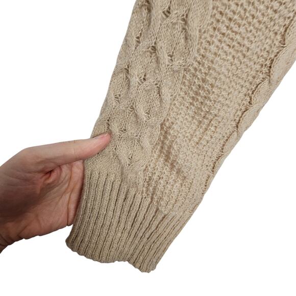 Revolve Line & Dot Bijou Top Cable Knit Sweater Size S One Shoulder ASO Today - Picture 5 of 11